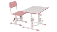 Комплект Polini kids растущая парта-трансформер M1 75х55см и стул регулируемый L,белый-роз