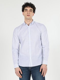 Рубашка мужская Colins CL1057801_Q1.V1 голубая S Colins