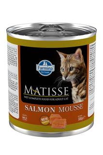 Консервы для кошек MATISSE MOUSSE, мусс с лососем, кусочки в соку, 6шт по 300г Farmina