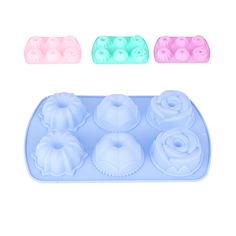 ФОРМА ДЛЯ ВЫПЕЧКИ СИЛИКОН. "ЦВЕТОЧНЫЙ МИКС" 6 ЯЧЕЕК D=7 СМ, 27*17*3,5 СМ (1/144) 9902612 Nouvelle