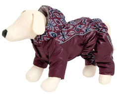 Комбинезон для собак маленьких пород Osso Fashion на синтепоне 37 см для девочек бордовый