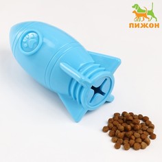 Игрушка для кошек под лакомства Пижон Ракета 7,8 х 7,8 х 13,5 см, синяя