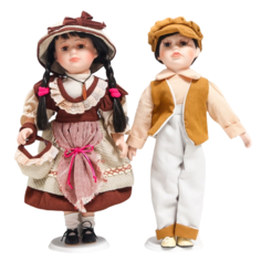 Кукла коллекционная парочка "Нина и Олег, терракотовые наряды" набор 2 шт 40 см No Brand