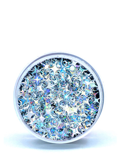 Блёстки для лица и тела Queridos Glitters Глиттер гель Млечные звёзды серебро 3 мл No Brand