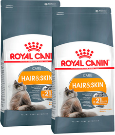Сухой корм для кошек Royal Canin Hair & Skin Care при аллергии, 2 шт по 0,4 кг
