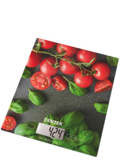 Весы кухонные Centek CT-2462 черри, электронные, стеклянные, LCD, 190х200 мм No Brand