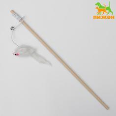 Игрушка для кошек Пижон Дразнилка Мышь на деревянной палочке 36 см