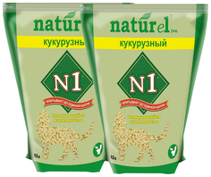 Наполнитель для туалета кошек №1 Naturel Кукурузный комкующийся, 4 шт по 4,5 л N1