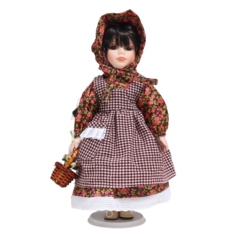 Кукла коллекционная керамика "Марфушечка в цветочном платье и косынке" 30 см No Brand