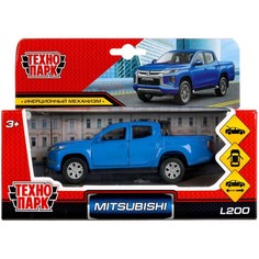 Технопарк металлическая Mitsubishi L200, 13 см, двери, багаж, синий
