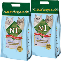 Наполнитель для туалета кошек №1 Crystals силикагелевый, 2 шт по 5 л N1