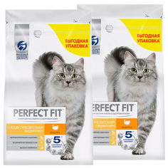Сухой корм для кошек Perfect Fit Sensitive, при аллергии, с индейкой 2 шт по 1,2 кг