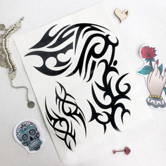 Тату "Грудь узор 006" (Цв: Черный ) No Brand