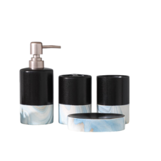 Набор аксессуаров для ванной комнаты SAVANNA Stone blue, 4 предмета (мыльница, дозатор для