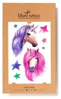 Тату переводные Miami Tattoos "Unicorns" (Цв: Разноцветный ) Miamitats