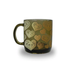 Кружка стекл 420мл "Сердца" /Дымка 50036 No Brand