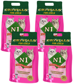 Наполнитель для туалета кошек №1 Crystals For Girls силикагелевый, 4 шт по 5 л N1