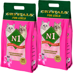 Наполнитель для туалета кошек №1 Crystals For Girls силикагелевый, 2 шт по 5 л N1