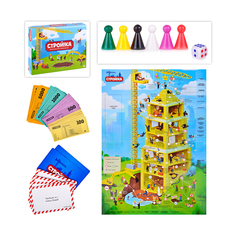Настольная игра 0134R-4 Стройка в коробке Oubaoloon