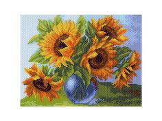 Рисунок на канве «Букет подсолнухов» Матренин посад