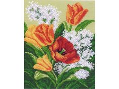 Рисунок на канве «Первые цветы» Матренин посад
