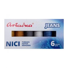 Набор ниток Talia 30/70 м и Nokton 80C/150 м «Джинсовый» (6 цв.) Ariadna