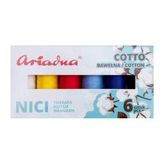 Набор ниток Cotto 80/170 м «Небо» (6 цв.) Ariadna