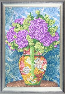 Рисунок на канве «Гортензия в кувшине» RK Larkes