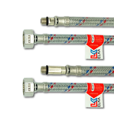 ПОДВОДКА ГИБКАЯ ДЛЯ СМЕСИТЕЛЕЙ (СТАЛЬ) В ПВХ ОБОЛОЧКЕ 30 СМ (КОМПЛЕКТ 2 ШТ.) (1/180) "ELKA