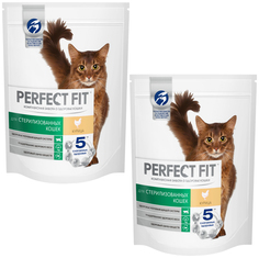Сухой корм для кошек Perfect Fit Sterile, для кастрированных, курица, 2 шт по 1,2 кг