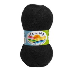 Пряжа ALPINA KLEMENT 4 шт. х 50 г 300 м в упак. цвет №02 ЧЕРНЫЙ KLEMENT-№02 ЧЕРН