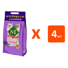 Наполнитель для туалета кошек №1 Crystals Lavender силикагелевый, 4 шт по 5 л N1