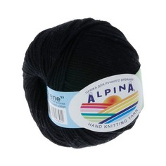 Пряжа ALPINA RENE 10 шт. в упак. цвет черный RENE-001, 105 м от