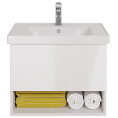 Dreja.Eco Тумба с раковиной Dreja Perfecto 70 белый глянец