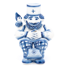 Штоф фарфоровый "Доктор". Гжель Russia The Great