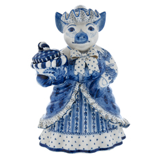 Штоф фарфоровый "Свинья Хавронья". Гжель Russia The Great