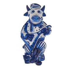 Штоф фарфоровый "Бык-балалаечник". Гжель Russia The Great