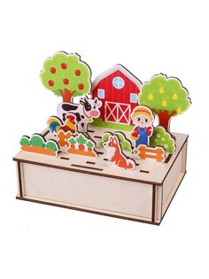 Головоломка-панорама Mapacha Веселая ферма, с 10 заданиями, 962098