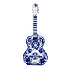 Штоф фарфоровый "Гитара". Гжель Russia The Great