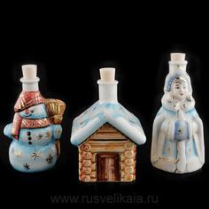 Набор мини-штофов "Новогодний" 3 шт Russia The Great