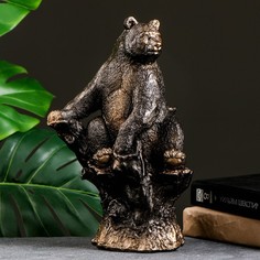 Копилка "Мишка на пне" бронза, 31см Хорошие сувениры