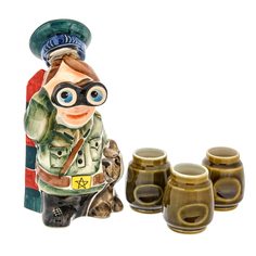 Штоф со стопками "Пограничник" No Brand