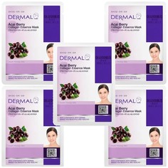 Маска для лица DERMAL косметическая, коллагеновая, с экстрактом ягоды асай, 5 шт.