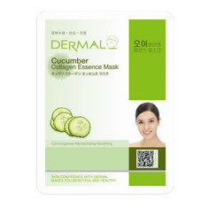Маска для лица DERMAL косметическая, коллагеновая, с экстрактом огурца, 5 шт.