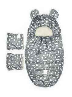 Конверт для сна и прогулок, Белый медведь на сером арт.512Ш (86 см) Malek Baby