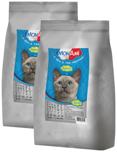 Сухой корм для кошек MonAmi с индейкой, 2 шт по 10 кг