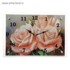 Часы настенные, : Цветы, Розы 25х35см Сюжет