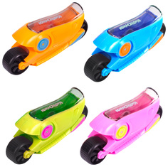 Точилка ЮНЛАНДИЯ "Мотоцикл Юнландика", с контейнером, пластиковая, корпус ассорти, 228469