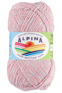 Пряжа Alpina SHEBBY №08 коралловый-голубой 100% хлопок 10 х 50 гр, 150 м +/- 7 м