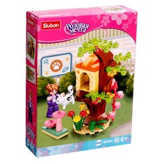 Конструктор Sluban Розовая мечта, Кошачий домик на дереве, 82 детали